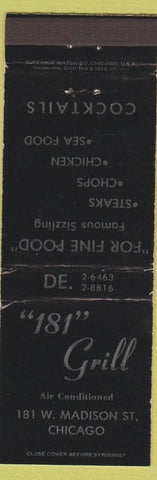 Matchbook Cover - 181 Grill Chicago IL WEAR
