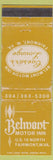 Matchbook Cover - Belmont Motor Inn Fairmont WV WEAR