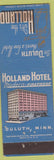 Matchbook Cover - Holland House Hotel Duluth MN WEAR