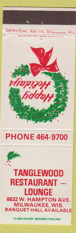 Matchbook Cover - Tanglewood Restaurant Milwaukee WI Christmas