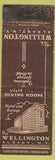 Matchbook Cover - Wellington Hotel Albany NY WEAR