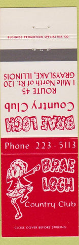 Matchbook Cover - Brae Loch Country Club Grayslake IL