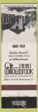 Matchbook Cover - Willowbrook Willow Springs IL