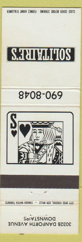 Matchbook Cover - Solitaire's Toronto ON