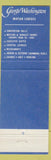 Matchbook Cover - George Washington Motor Lodges Norristown Allentown PA
