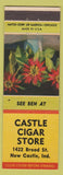 Matchbook Cover - Castle Cigar Store New Castle IN