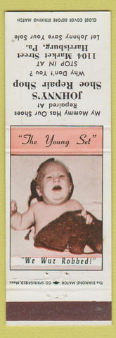 Matchbook Cover - Johnny's Shoe Repair Harrisburg PA baby WORN