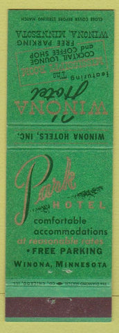 Matchbook Cover - Winona Hotel Park Hotel Winona MN