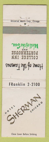 Matchbook Cover - Hotel Sherman Chicago IL WEAR