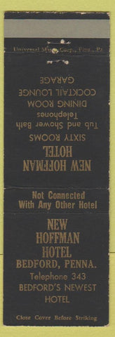 Matchbook Cover - New Hoffman Hotel Bedford PA low phone #