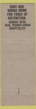 Matchbook Cover - New Hoffman Hotel Bedford PA low phone #