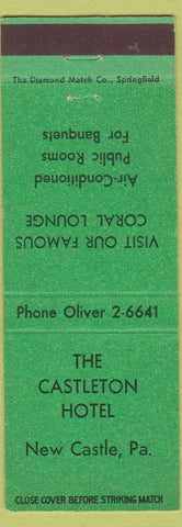 Matchbook Cover - Castleton Hotel New Castle PA