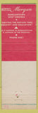 Matchbook Cover - Hotel Morgan Morgantown WV