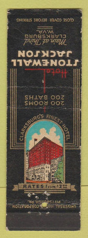 Matchbook Cover - Hotel Stonewall Jackson Clarksburg WV WEAR