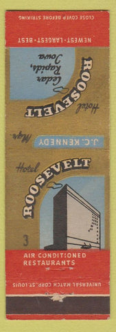 Matchbook Cover - Hotel Roosevelt Cedar Rapids IA