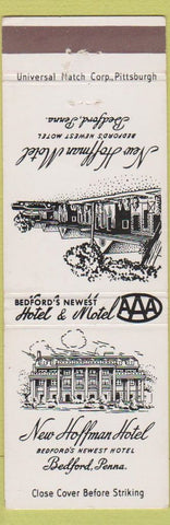 Matchbook Cover - New Hoffman Hotel Bedford PA
