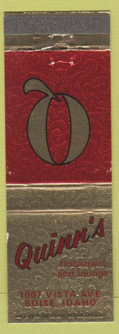 Matchbook Cover - Quinn's Restaurant Boise ID
