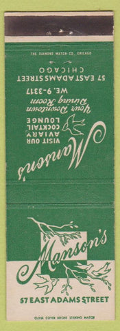 Matchbook Cover - Manson's Restaurant Chicago IL