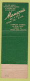 Matchbook Cover - Manson's Restaurant Chicago IL