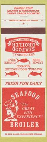 Matchbook Cover - Seafood Broiler Tarzana Torrance Lakewood Glendale CA