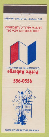 Matchbook Cover - Petite Auberge French Restaurant Santa Ana CA