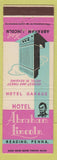 Matchbook Cover - Hotel Abraham Lincoln Reading PA