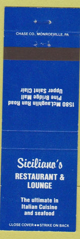 Matchbook Cover - Siciliano's Italian Upper Saint Clair Pittsburgh PA