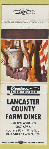 Matchbook Cover - Lancaster County Farm Diner Elizabethtown PA