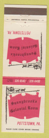 Matchbook Cover - Sunnybrook's Colonial Room Pottstown PA