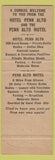 Matchbook Cover - Penn Alto Motel Hotel Altoona PA Duncansville