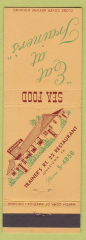 Matchbook Cover - Trainer's Route 22 Restaurant Jonestown PA
