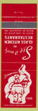 Matchbook Cover - Glass Kitchen Restaurants Glasgow DE Lancster PA