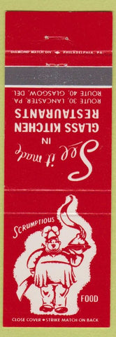 Matchbook Cover - Glass Kitchen Restaurants Glasgow DE Lancster PA