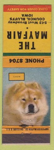 Matchbook Cover - The Mayfair Council Bluffs IA Chow dog