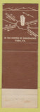 Matchbook Cover - Colonial Hotel York PA
