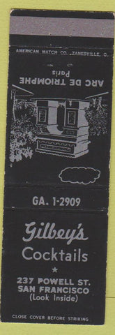 Matchbook Cover - Gilbey's Bar San Francisco CA
