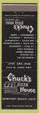 Matchbook Cover - Chuck's Steak House Newport Beach CA
