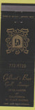 Matchbook Cover - Gilbert's Bar Grill St Clair Shores MI