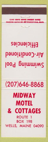 Matchbook Cover - Midway Motel Cottages Wells ME