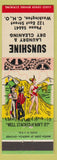 Matchbook Cover - Sunshine Laundry Washington Court House OH hillbilly