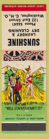 Matchbook Cover - Sunshine Laundry Washington Court House OH hillbilly