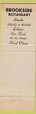 Matchbook Cover - Brookside Restaurant Ellsworth ME