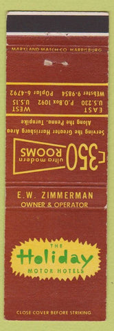 Matchbook Cover - Holiday Motor Hotels Harrisburg PA
