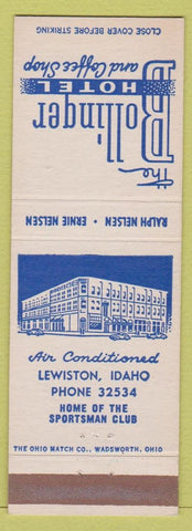 Matchbook Cover - Bollinger Hotel Lewiston ID