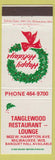 Matchbook Cover - Tanglewood Restaurant Milwaukee WI
