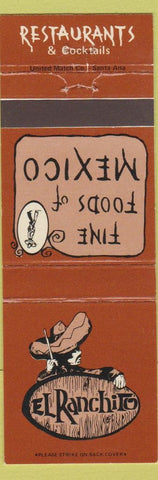 Matchbook Cover - El Ranchito Mexican Restaurant Huntington Park Long Beach CA