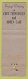 Matchbook Cover - Hotel Tennessee Memphis TN