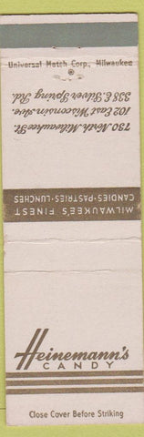 Matchbook Cover - Heinemann's Candy Milwaukee WI