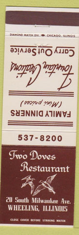 Matchbook Cover - Two Doves Restaurant Wheeling IL