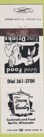 Matchbook Cover - Towne and Country Restaurant Berlin WI